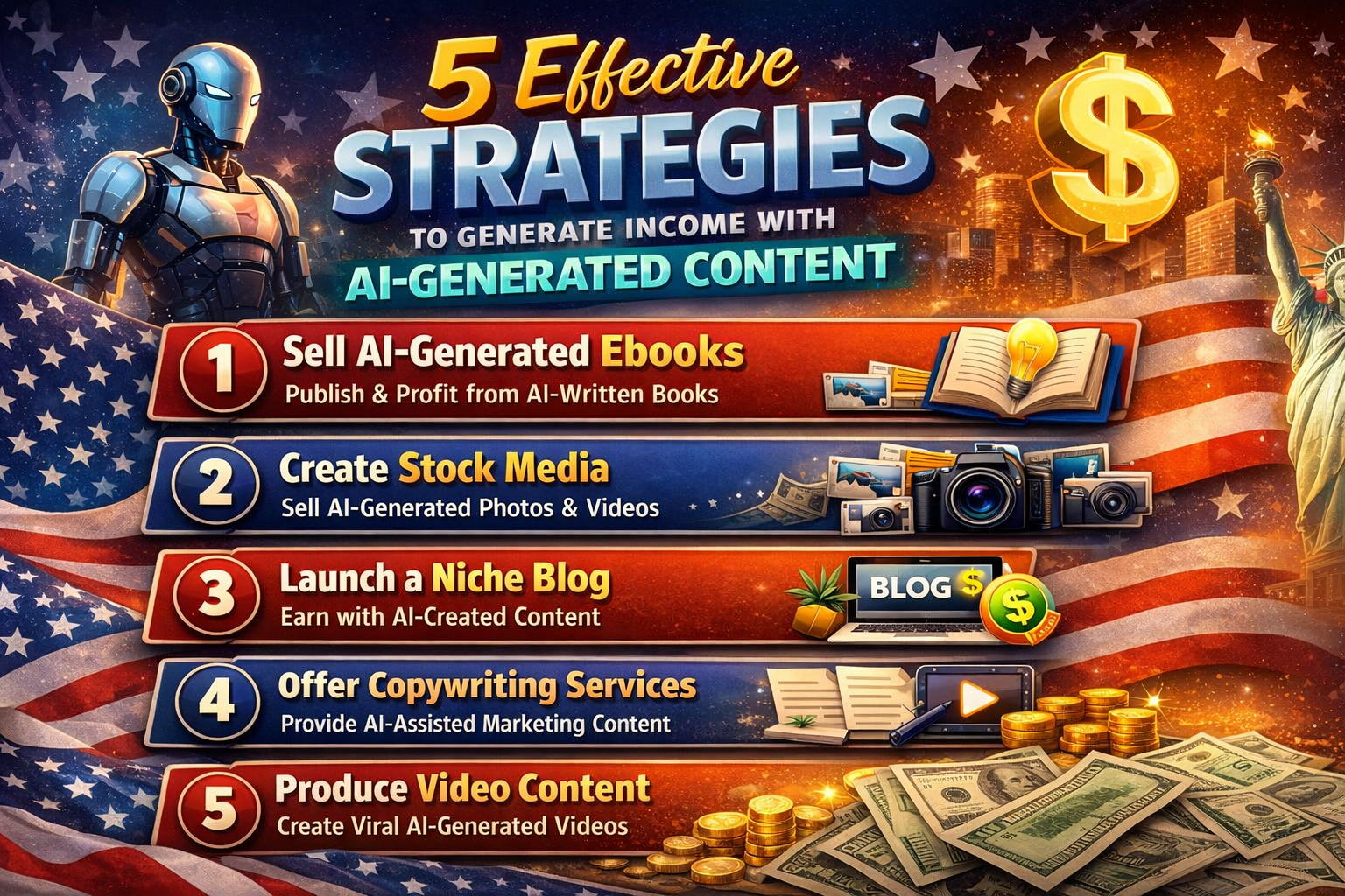 5 Effective Strategies to Generate Income with AI-Generated Content