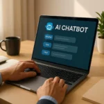 business owner setting up a no-code AI chatbot to automate customer support